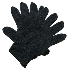 Перчатки, рукавицы перчатки Х/Б полушерсть двойная вязка черные