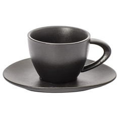 Чашки чашка с блюдцем DOMENIK Rock Black 200мл фарфор