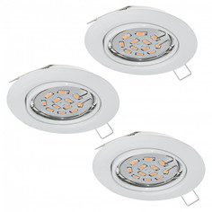 Светильники акцентного освещения круглые набор встраиваемых светильников EGLO Einbauspot LED 3x5Вт GU10 сталь белый
