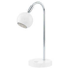 Лампы настольные LED лампа настольная светодиодная EGLO Sancho 1 GU10-LED 3Вт сталь белый хром