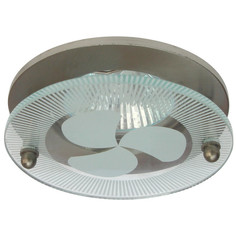 Светильники точечные круглые светильник встраиваемый DE FRAN Flash GU5.3 сатин никель+стекло