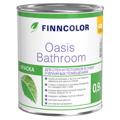 Краски для стен и потолков краска акриловая FINNCOLOR Oasis Bathroom для стен и потолков база A 0,9л белая, арт.700009647