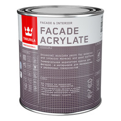 Краски и эмали фасадные краска акрилатная фасадная TIKKURILA Facade Acrylate база A 0,9л белая, арт.700012339