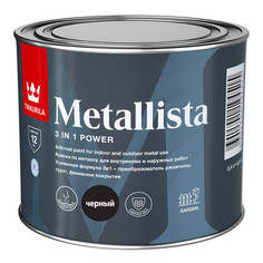 Краски и эмали по металлу и ржавчине краска алкидная TIKKURILA Metallista по ржавчине 0,4л черная, арт.700011741