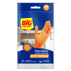Перчатки многоразовые перчатки BIG CITY LIFE Оптима латексные хозяйственные размер M