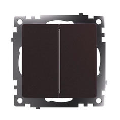 Переключатель Выключатель двухклавишный Stekker Катрин шоколад GLS10-7104-04 49019