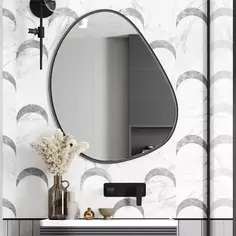 Зеркало для ванной Агат 60x76 см цвет серый Без бренда