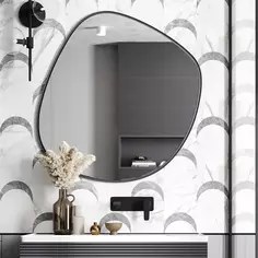 Зеркало для ванной Omega Glass Агат 80x83 см цвет серый Без бренда