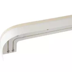 Карниз шинный двухрядный с поворотом «Греция» в наборе 160 см пластик цвет белый глянец Legrand