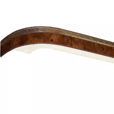 Карниз шинный двухрядный «Грация» в наборе 300 см пластик цвет корень ореха Legrand