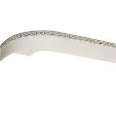 Карниз шинный двухрядный «Грация» в наборе 200 см пластик цвет белый глянец Legrand
