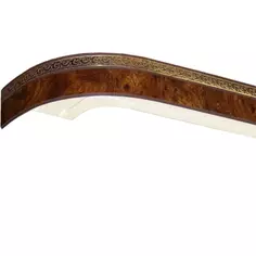 Карниз шинный двухрядный «Грация» в наборе 200 см пластик цвет корень ореха Legrand