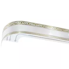 Карниз шинный трехрядный «Монарх» в наборе 200 см пластик цвет белый глянец Legrand