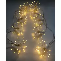 Гирлянда светодиодная фейерверк Christmas электрическая 1.8 м свет теплый белый Без бренда