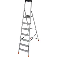 Стремянка алюминиевая Krause Safety 128973 7 ступеней, максимальная нагрузка 150 кг