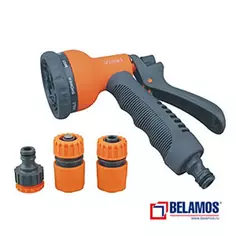 Набор для полива Belamos 7502 8 режимов пистолет-разбрызгиватель с комплектом соединителей