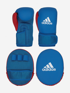 Набор боксерский детский adidas, перчатки 8 oz и лапы, Синий