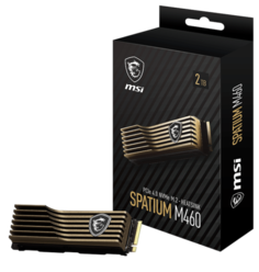 Накопитель SSD M.2 2280 MSI SPATIUM M460 2TB PCIe Gen4x4 NVMe 1.4 4900/4400MB/s IOPS 525K/950K MTBF 1.5M 600 TBW with heatsink