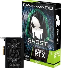 Видеокарта PCI-E Gainward GeForce RTX 3050 Ghost (NE63050018P1-1070B) 8GB GDDR6 128bit 8nm 1552/14000MHz DVI/HDMI/DP RTL