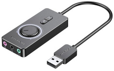 Звуковая карта USB 2.0 Vention CDRBB c регулятором громкости, черная