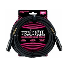 6391 15ft Braided Male Female XLR Microphone Cable Black Ernie Ball