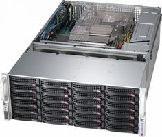 Серверная платформа 4U Supermicro SSG-6049P-E1CR36H (2x3647, C624, 16xDDR4, 36x3.5" HS, 3108 SAS, 2x10GE, 1200W Redundant)