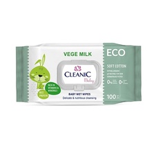 Салфетки для тела CLEANIC Влажные салфетки детские 0+ ECO BABY VEGE MILK 100