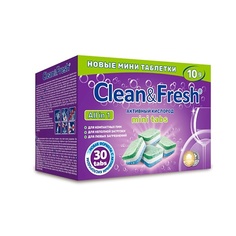 Средства для мытья посуды CLEANANDFRESH Таблетки для посудомоечной машины 30