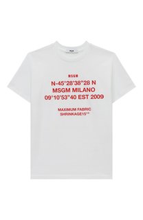 Хлопковая футболка MSGM kids