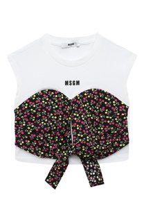 Хлопковая футболка MSGM kids