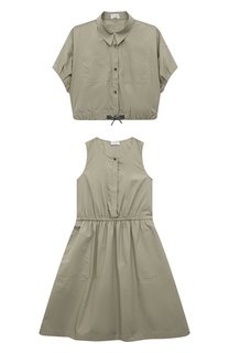 Хлопковое платье с жакетом Brunello Cucinelli