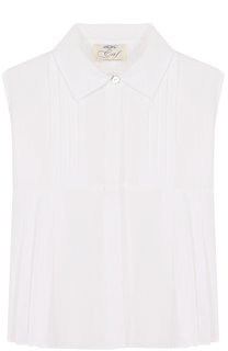 Хлопковый топ с защипами и поясом Caf