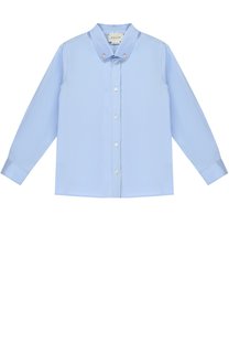 Хлопковая рубашка с воротником button down Gucci