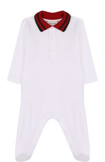 Хлопковая пижама с контрастным воротником Gucci
