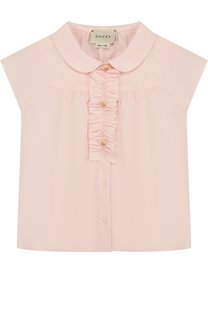 Хлопковая блуза с оборкой Gucci
