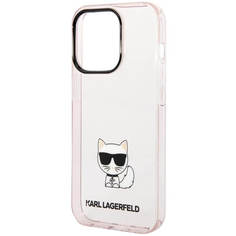 Чехол Karl Lagerfeld для iPhone 14 Pro Max, прозрачно-розовый