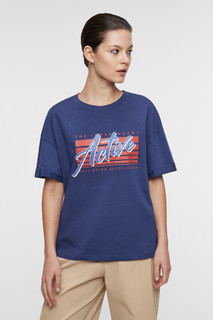 футболка женская Футболка хлопковая свободного кроя с принтом Befree