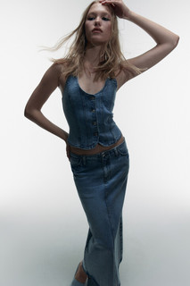 юбка джинсовая женская Юбка миди джинсовая с разрезом и низкой посадкой Befree