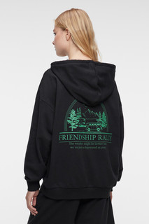 куртка женская Худи oversize хлопковая на молнии с капюшоном Befree