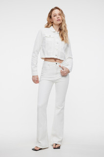 жакет джинсовый женский Куртка-джинсовка хлопковая белая с карманами Befree