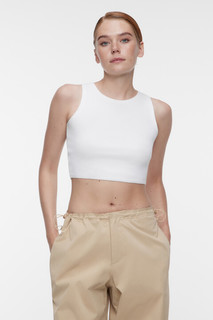 майка женская Топ-майка хлопковый укороченный на широких бретелях Befree