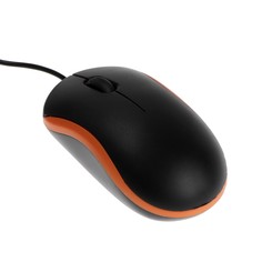 Мышь luazon mb-1.0, проводная, оптическая, 1200 dpi, 1 м, usb, черная с оранжевыми вставками
