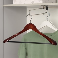 Плечики-вешалки для верхней одежды с перекладиной доляна, широкие плечики 44,5×22,5 см, лотос