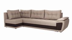 Угловой диван Риттен Велюр Бежевый/Коричневый угол Левый Bravo