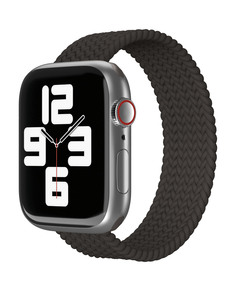 Ремешок нейлоновый плетёный VLP для Apple Watch 38/40/41, L/XL, 2шт, чёрный