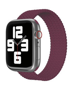 Ремешок нейлоновый плетёный VLP для Apple Watch 42/44/45, S/M, 2шт, марсала