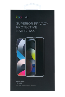 Стекло 2.5D защитное VLP Privacy для iPhone 12 mini, черная рамка