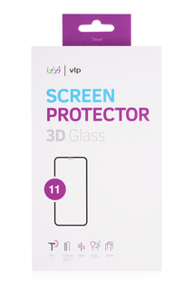 Стекло 3D защитное VLP для iPhone 11/XR, олеофобное, с черной рамкой