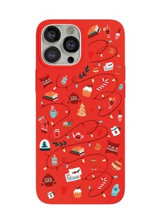 Чехол защитный VLP Art Collection для iPhone 13 ProMax, Winter, красный