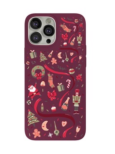 Чехол защитный VLP Art Collection для iPhone 13 ProMax, Winter, марсала